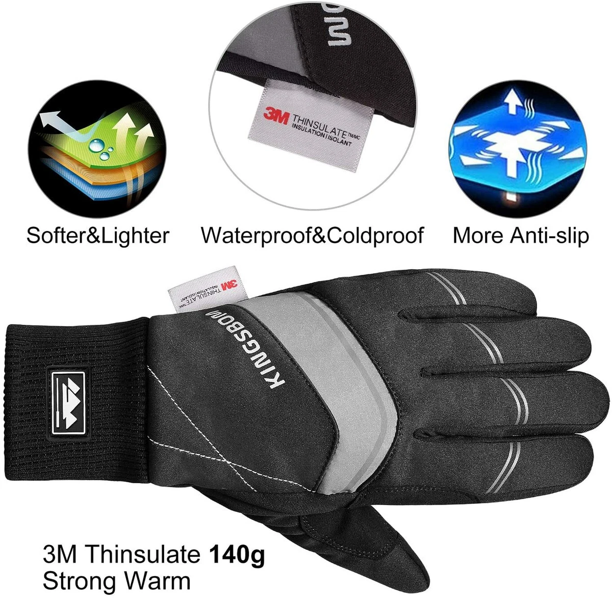 Waterproof Warm Gloves 3M Thinsulate Winter Touch Screen Thermal