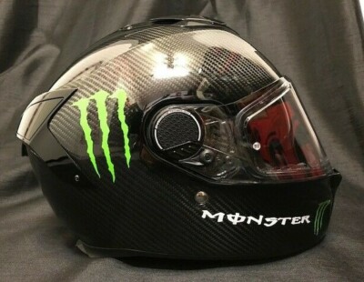 Shark SPARTAN GT CARBON SKIN DAD with MONSTER Stickers Applied Motorbike  Helmet | eBay