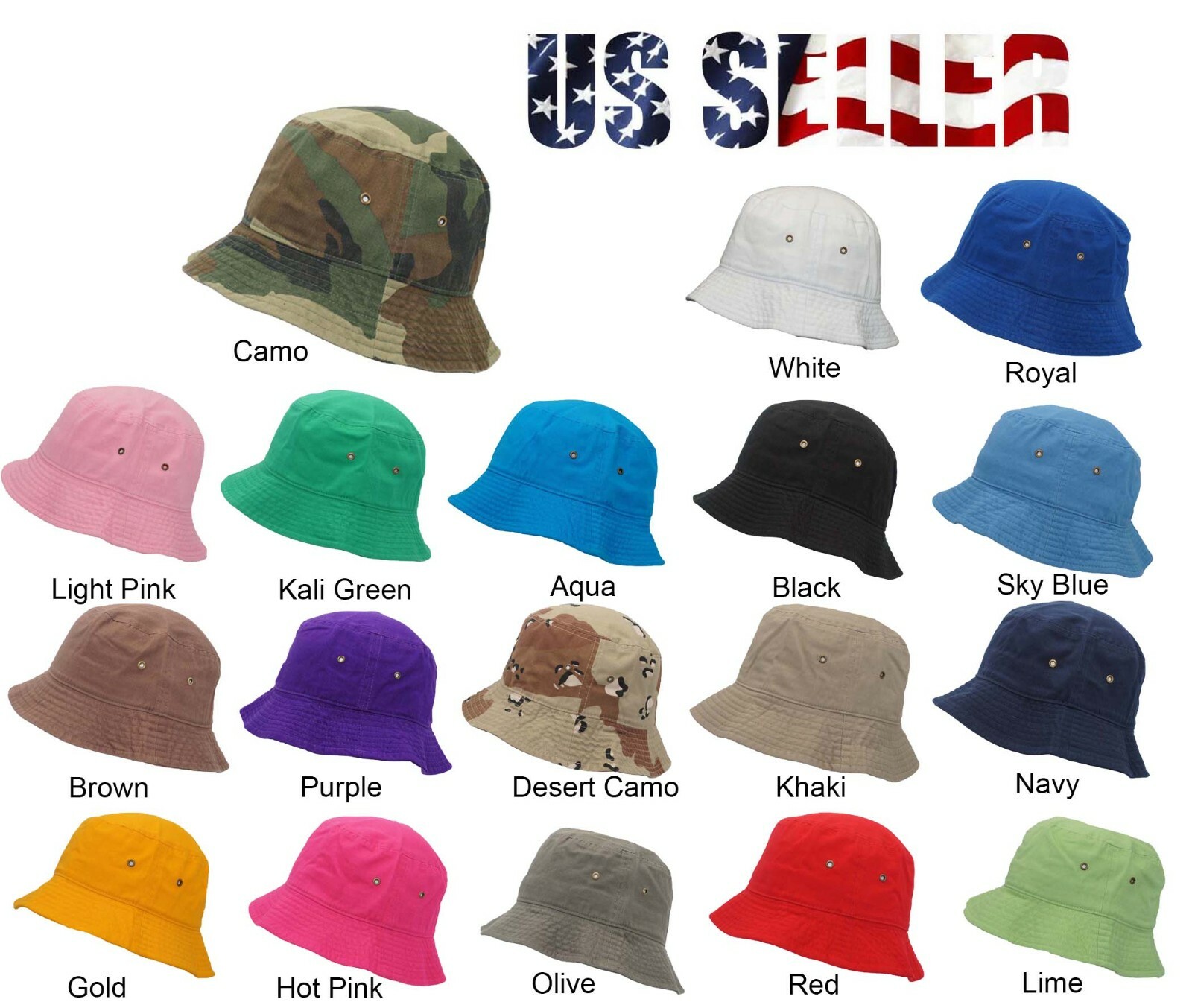 Bucket Hat Cap Cotton Sun Hat Outdoor Cap Boonie Bucket Brim-image