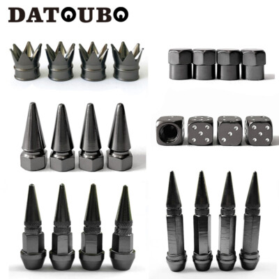 Grey Tire Valve Stem Caps sets for cars, Grey Tyre Air Dust Cap Crown design