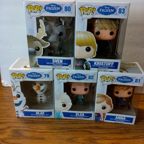 Lot of 5 Disney’s Frozen Funko Pops NIB Elsa, Anna, Sven, Olaf, Kristoff # 79-83
