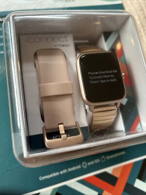 iConnect Rose Gold Pink Timex With Extra Strap Fitness Watch Touch Screen Watch