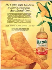 MAZOLA CORN OIL 1960's 8.25" X 11" Magazine Ad M119