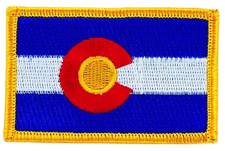 Patch écusson brodé Drapeau COLORADO Thermocollant USA AMERICAIN ETATS UNIS