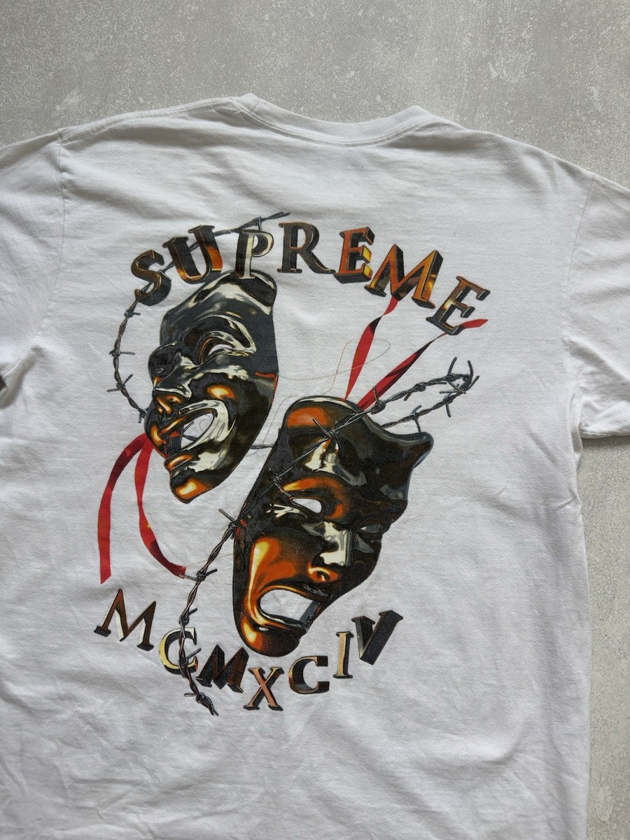 Supreme MCMXCIV Mask T-Shirt Big Logo Laugh Now Tee | eBay