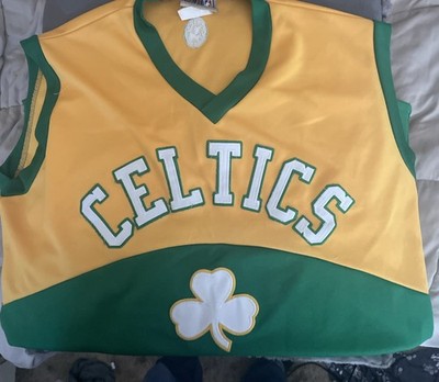 Vintage Boston Celtics Green Yellow Jersey Majestic Hardwood Classics XL