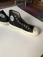 Rare Vintage 1970's 1980's Tuffs Basketball Shoes Black Hi Top sz 7 ?Made in USA