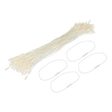 Polyester Rope Hang Tag String Snap Lock 190mm,1mm,100 Pcs,Beige