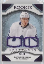 2020 Upper Deck Artifacts Rookies Material Purple 27/49 Egor Korshkov #168 0o05