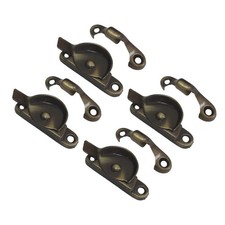 Zinc Die Cast Window Sash Lock, Antique Brass Brushed, Made in Taiwan, 4 Pack