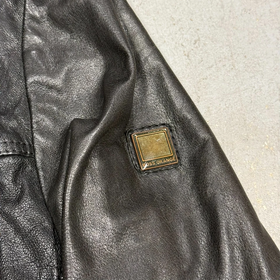 Hugo Boss Lamb Leather Jacket Motorcycle GR-Joetze Black Small - Image 3 of 4