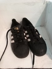 Pre Owned Youth Adidas Superstar Sneakers Size 5 1/2 Color Black And White