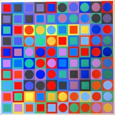 Victor Vasarely Planetary Folklore/Folklore Planetario, Serigrafia OP ART 1969