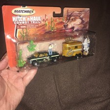 Matchbox Hitch N Haul Cowboy Trail Set Chevy Silverado Horse Trailer Mini Figs Matchbox Hitch N Haul Cowboy Trail Set Chevy Silverado Horse Trailer Mini Figs