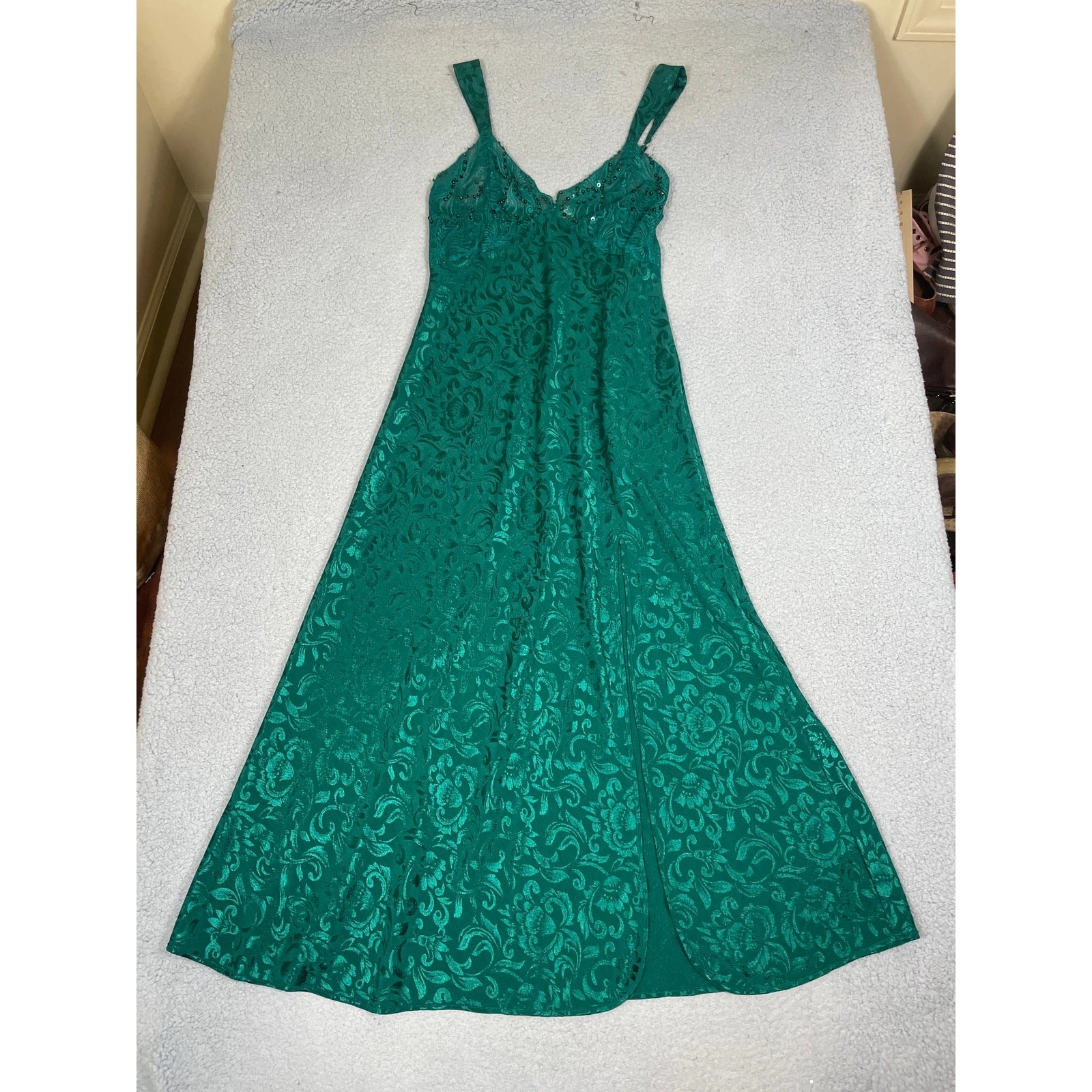 UNDERCOVER Abito slip paillettes verde smeraldo vintage Victoria's Secret anni 90 donna taglia L
