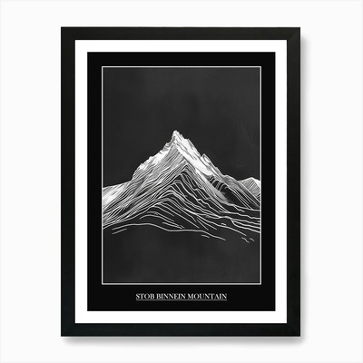 Stob Binnein Mountain Line Zeichnung gerahmtes Wandbild Poster Leinwanddruck Bild