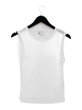 Topshop Damen T-Shirt XS weiß Viskose mit Polyester Basic
