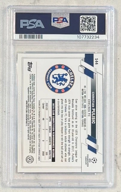 2022-23 Topps Chrome UCC - Christian Pulisic - Pulsar - PSA 9 - Pop 1 - Image 2 of 2