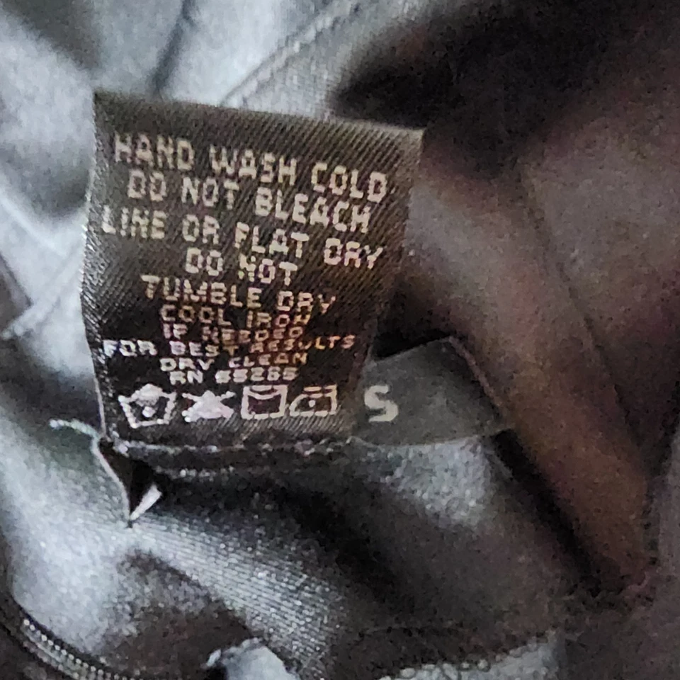 Y2K 90S Vintage Express Black Satin Dress Mini Halter Slit Party USA 7/8 - Image 4 of 4