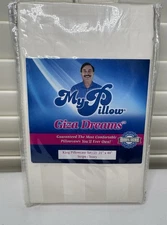 My Pillow Giza Dreams King Pillowcase 2 pc set  Ivory Stripe 21"× 40"