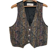 Womens 90s Vintage Vest Tapestry Woven Size Large