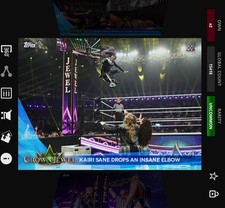 VIDEOGAME Topps WWE Slam CROWN JEWEL Throwback Blue Base KAIRI SANE INSANE ELBOW