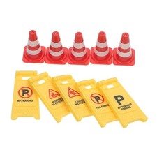 10 Pcs Miniature Traffic Cones Construction Site Accessories Signs