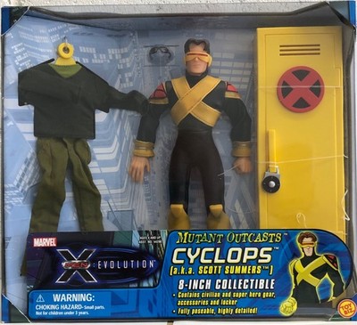 Marvel X-MEN Evolution Mutant Outcasts Cyclops 8'' Figure Outfit Locker ToyBiz