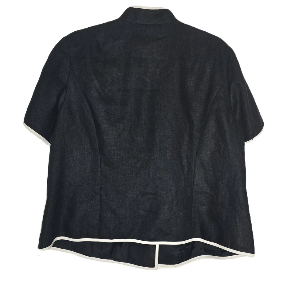 De Colección Talbots Lino 14W 2 Piezas Falda Traje Conjunto Negro Blanco Corpcore Carrera Oficina Foto 3 de 4