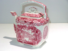 Antique Masons Ironstone Vista Pink / Red Tra...