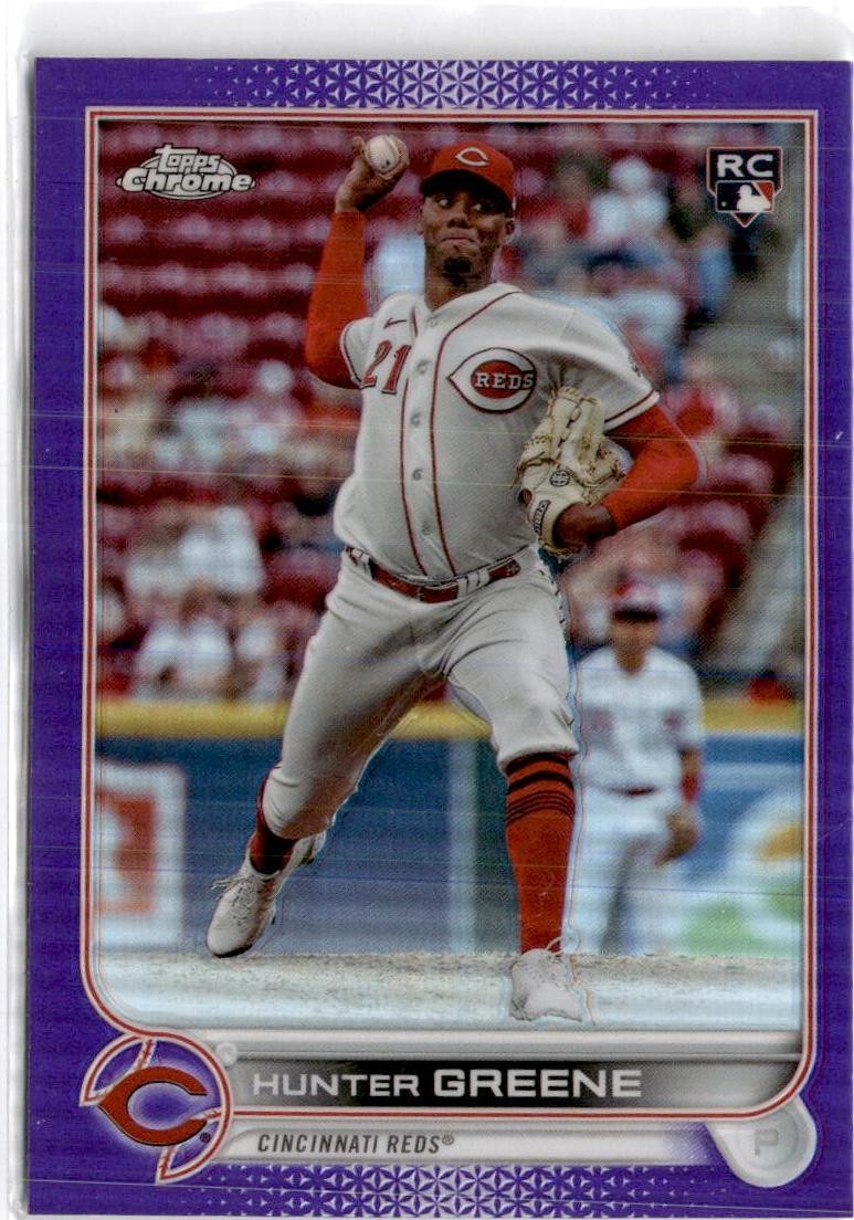 2022 Topps Chrome Update #USC191 Hunter Greene Purple Refractor