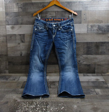Rock Revival Jeans Womens 29 Blue Alanis Boot Bootcut Stretch Denim Embroidered