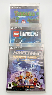 PS3 Game Lot Terraria + LEGO Dimensions + Minecraft Story Mode Complete
