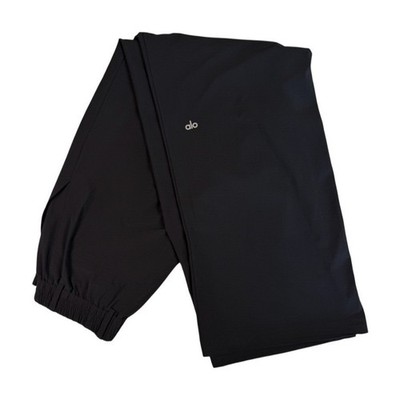 Alo Yoga Pursuit Trouser Black Wide Leg Pleated High Waisted Pant