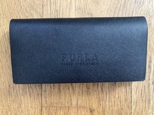 FURLA Designer Smart custodia in pelle nera per occhiali da sole occhiali interno velluto 