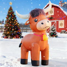 6FT Highland Cow Inflatables Christmas Spring, Farm Ranch Blow up Animals Cute
