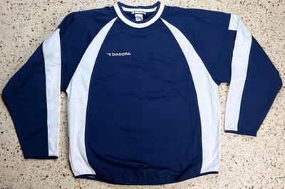 Diadora Men's Vintage Embroidered Long Sleeve Performance Pullover Size XL