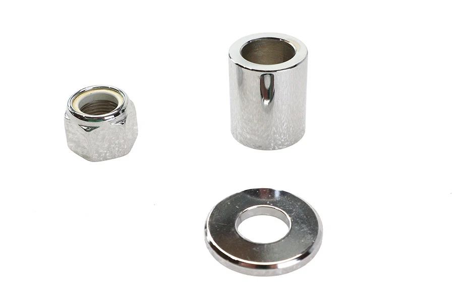 Kit espaciador eje delantero estilo liso cromado para Harley Davidson Foto 4 de 4