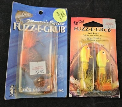 2 Packs Lindy Lil Joe 1 oz Fuzz-E-Grub Jigs. Lake Erie Special, Crawfish