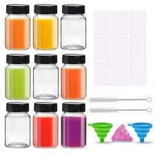 2 oz Glass Shot with Lids for Liquids, Bottles Wide Mouth Leakproof Reusable