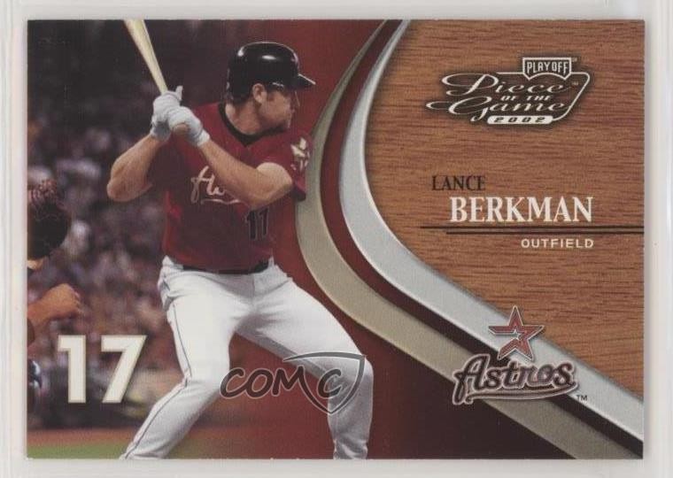 2002 Playoff Piece of the Game Lance Berkman #37 c7w