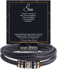 To My Son Grandson Bracelet From Mom Grandma, Infinity Knot Love You Forever Lin