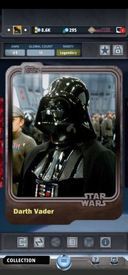 Darth Vader 15cc 2015 Monument Star Wars Card Trader APP- DIGITAL ONLY