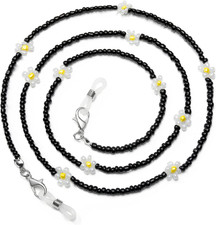 Mask Lanyard Eyeglasses Chain Healing Crystal Beaded Sunglasses Chains with Pear