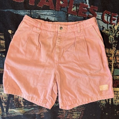 Vtg Quiksilver Shorts Pink USA Made Cotton Pockets Talon Zipper 80s Surf READ