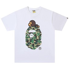 BAPE ABC Camo Milo On Big Ape Head T-shirt White Green | A Bathing Ape