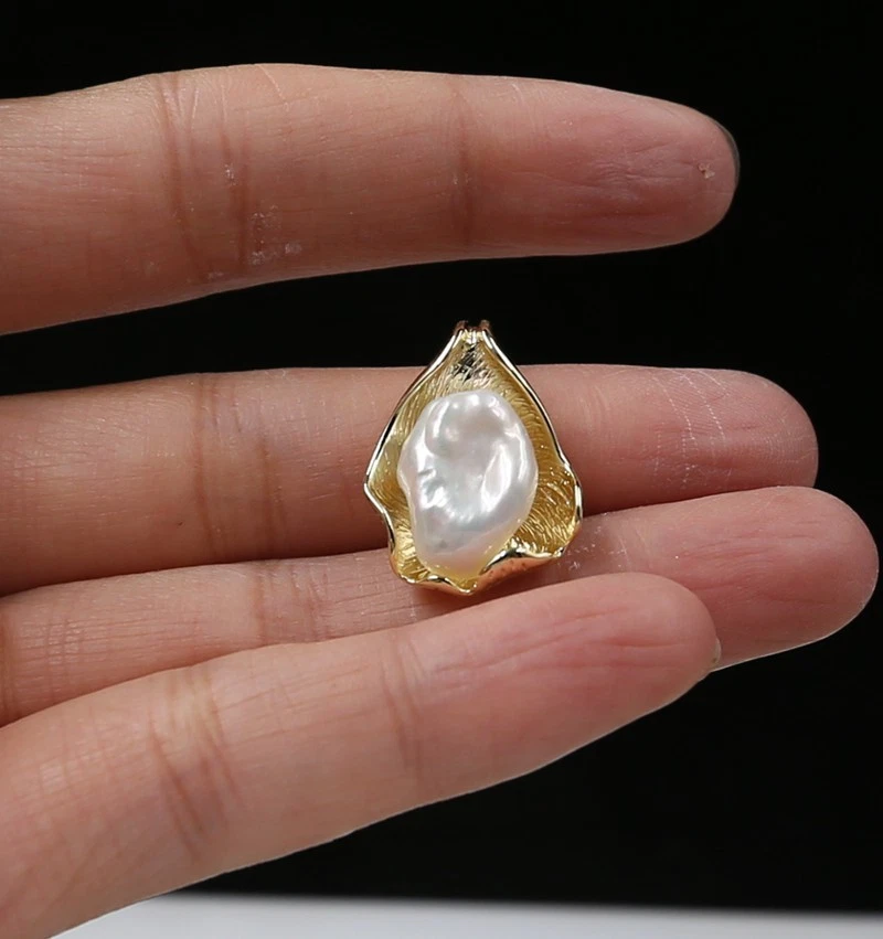 11-14 mm South Sea Baroque Natural White 18 " Pearl Necklace 18K Yellow Gold P - Image 3 of 3