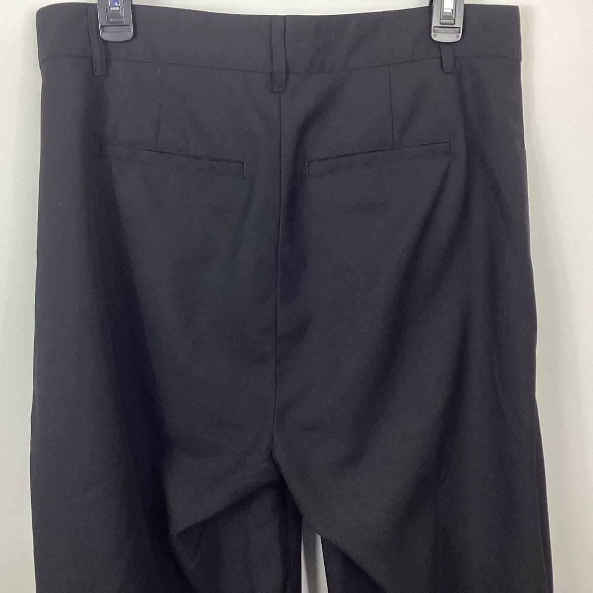 Vuja De 008 Gala Pleated Trousers Black Zipper At Hem Wool Blend