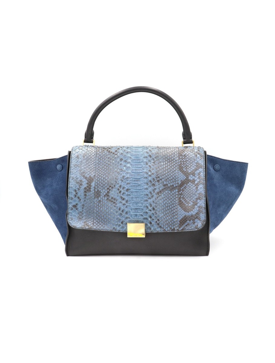 CELINE Python Suede Trapeze Top Handle Bag | eBay