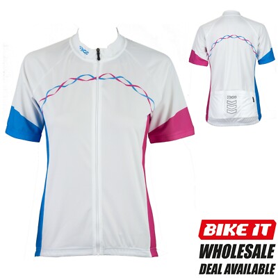 DAMEN FAHRRADTRIKOT Damen kurzärmelig weiß Eigo-Band GROSSHANDEL GROSSHANDEL MASSENANGEBOT